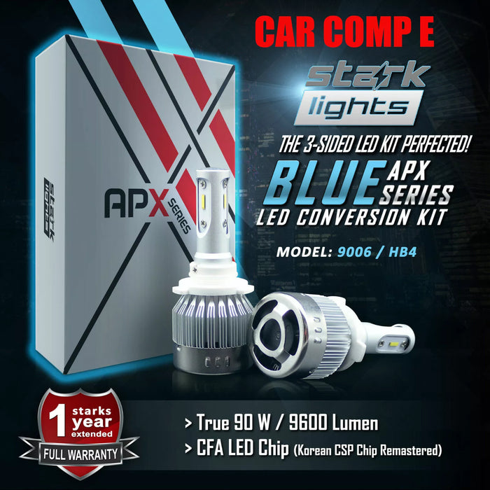 Stark Industries APX Series LED Headlights Conversion Kit - Blue 8000K - Low Beam/Fog Light Bulbs - 9006 / HB4