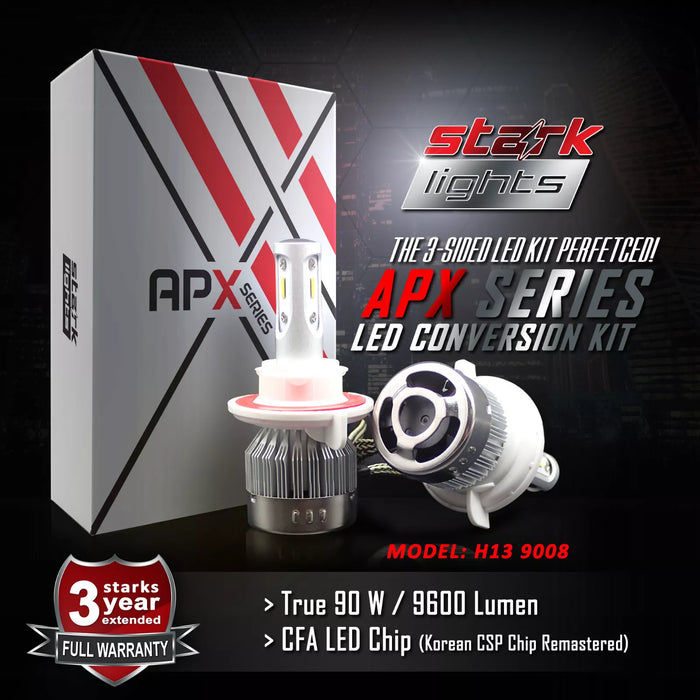 Stark Industries APX Series LED Headlights Conversion Kit - White 6000K - Dual Hi/Lo Beam - H13 / 9008