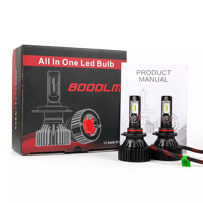 Stark Industries Storm Series - LED Headlights Conversion Kit IP68 Waterproof - White 6500K - Low Beam/High Beam/Fog Light Bulbs - H8 / H9 / H11 / H16