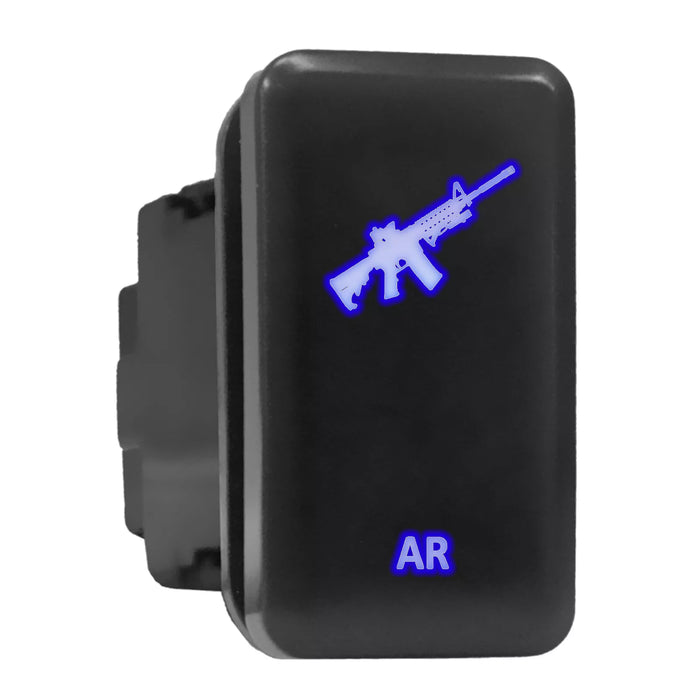 AR - Tall Push Switch with Backlit Symbol Compatible with Toyota ON-OFF with Connector Wire Kit - Size 0.83 x 1.54 x 2.3 inches