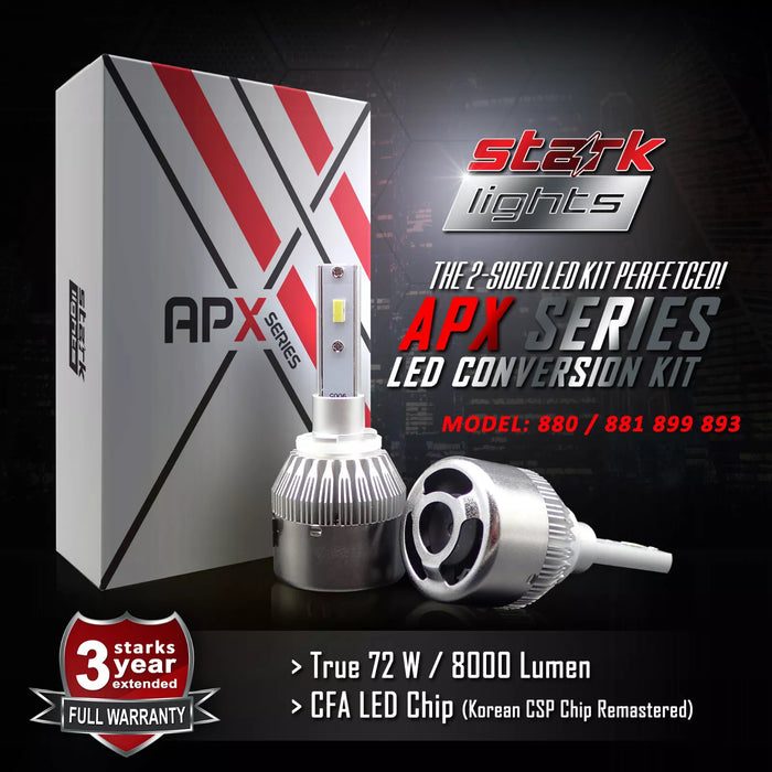 Stark Industries APX Series LED Headlights Conversion Kit - White 6000K - Fog Light Bulbs - 880 / 881 / 899 / 893