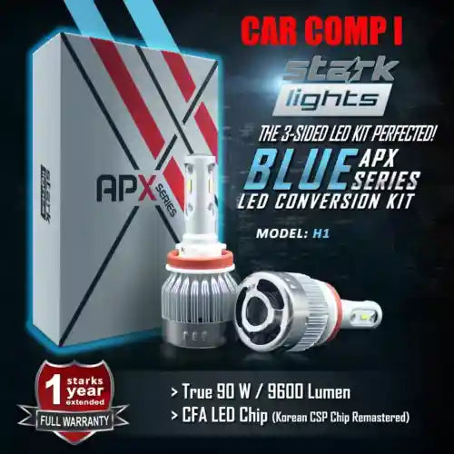 Stark Industries APX Series LED Headlights Conversion Kit - Blue 8000K - Fog Light Bulbs - H1