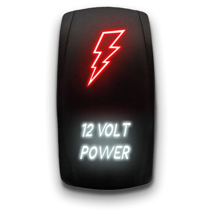 12 VOLT POWER - Laser Etched 5-Pin Single Pole Single Throw Vertical Rocker Switch ON-OFF SPST Toggle Switch 20A 12V