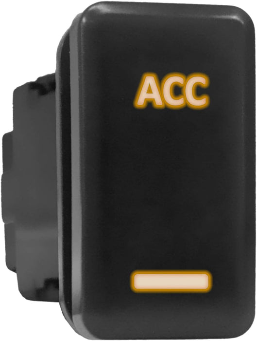 ACC - Tall Push Switch with Backlit Symbol Compatible with Toyota ON-OFF with Connector Wire Kit - Size 0.83 x 1.54 x 2.3 inches