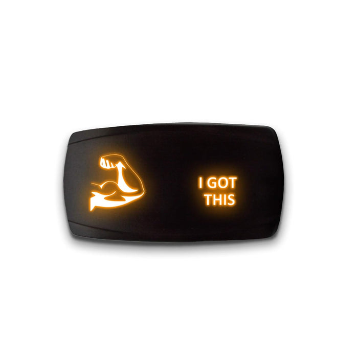 I GOT THIS - Laser Etched 5-Pin Single Pole Single Throw Horizontal Rocker Switch ON-OFF SPST Toggle Switch 20A 12V