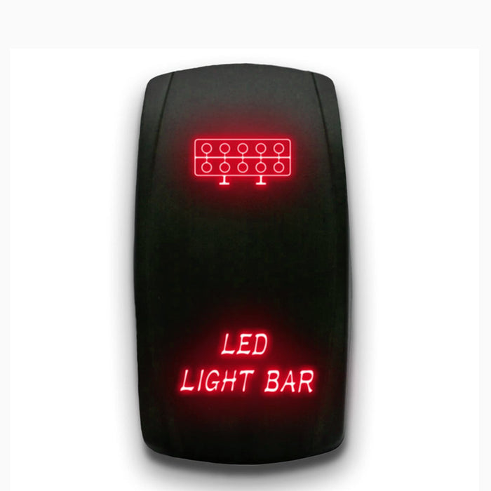 LED LIGHT BAR - Laser Etched 5-Pin Single Pole Single Throw Vertical Rocker Switch ON-OFF SPST Toggle Switch 20A 12V