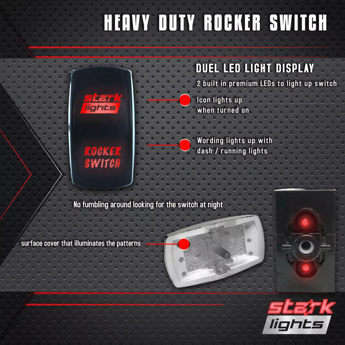 ROAD RAGE - Laser Etched 5-Pin Single Pole Single Throw Vertical Rocker Switch ON-OFF SPST Toggle Switch 20A 12V