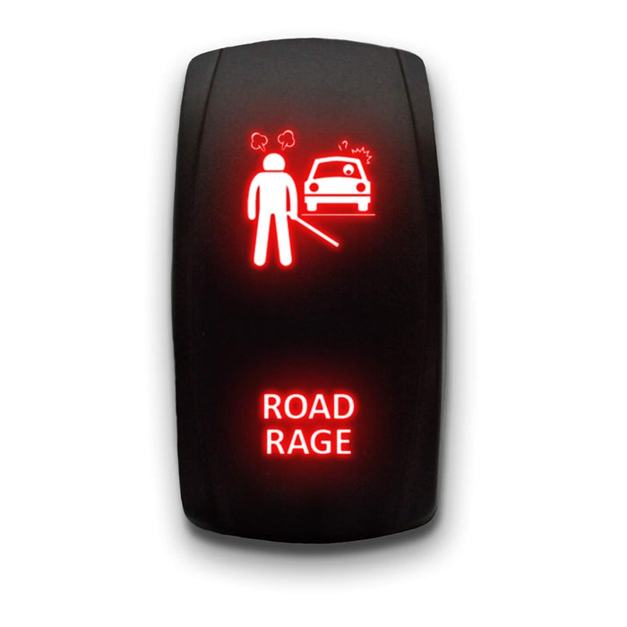 ROAD RAGE - Laser Etched 5-Pin Single Pole Single Throw Vertical Rocker Switch ON-OFF SPST Toggle Switch 20A 12V