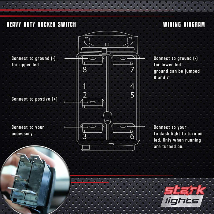 MYSTERY - Laser Etched 5-Pin Single Pole Single Throw Horizontal Rocker Switch ON-OFF SPST Toggle Switch 20A 12V