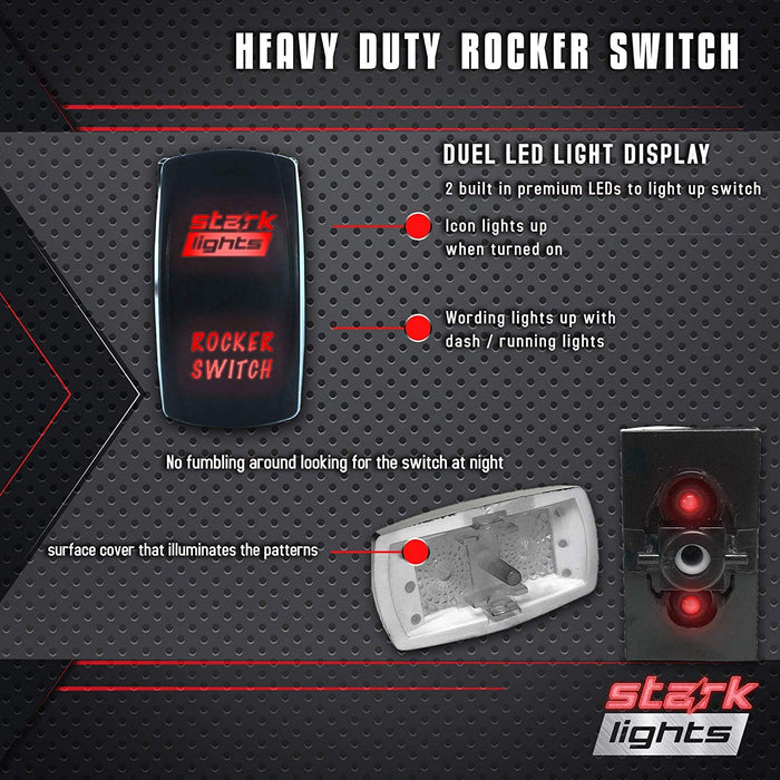 MYSTERY - Laser Etched 5-Pin Single Pole Single Throw Horizontal Rocker Switch ON-OFF SPST Toggle Switch 20A 12V