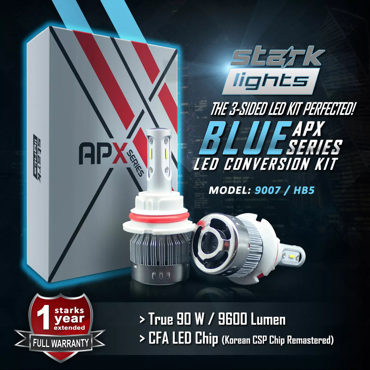Stark Industries APX Series LED Headlights Conversion Kit - Blue 8000K ...