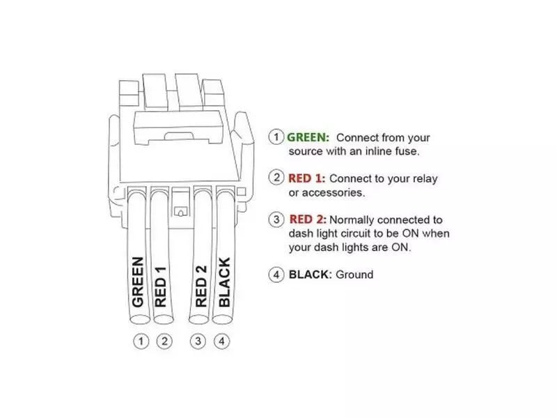 4X4 VEHICLE - Tall Push Switch with Backlit Symbol Compatible with Toyota ON-OFF with Connector Wire Kit - Size 0.83 x 1.54 x 2.3 inches